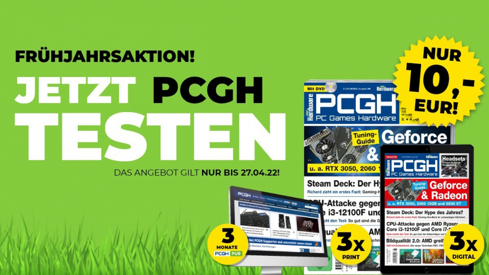 Nur noch bis 27.04: PCGH im Abo ab 1 Euro pro Monat