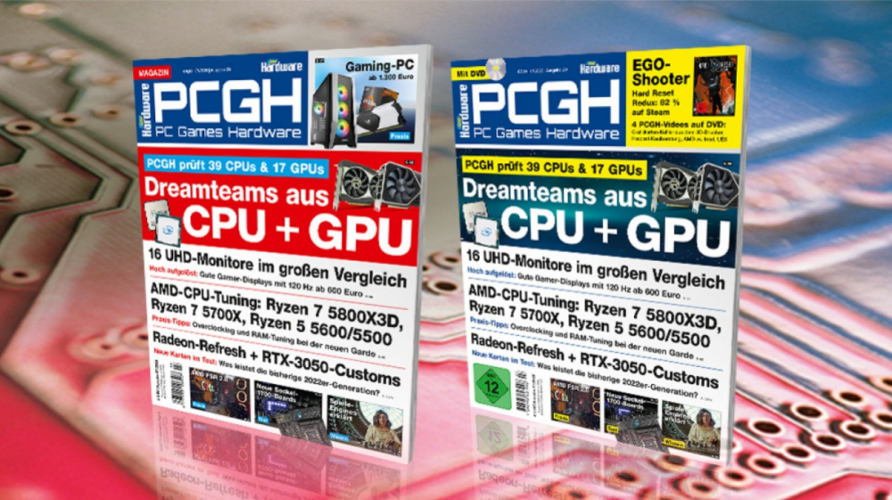 PCGH 07/2022 (#261): Perfekte Leistungs-Kombi mit 39 CPUs & 17 GPUs, Tuning Ryzen 5800X3D und mehr, Radeon-Refreshes & RTX 3050 Customs im Test, 4K-Monitore ab 120 Hz u. v. m. - auf DVD Shooter "Hard Reset Redux"