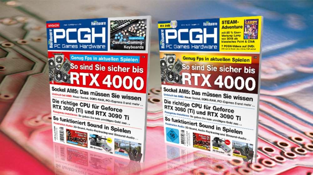Aktuelle Ausgabe - PCGH 08/2022 (#262): Ausblick auf AM5, größter PCGH-Mainboard-Vergleich aller Zeiten, moderner Spiele-Sound erklärt, 3D-Druck in der Praxis, Custom-Keyboards bis 500 Euro, 4× Radeon RX 6950 XT sowie 13× DDR5-Kits im Test u. v. m. - auf DVD "Leisure Suit Larry"