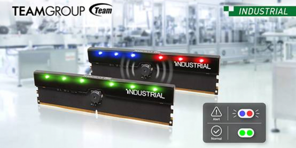 Teamgroup präsentiert seinen DDR5-5600-Industrial-RAM und Module mit Smart-Alert-Feature, die RGB-Leuchteffekte mit Warngeräuschen kombinieren.