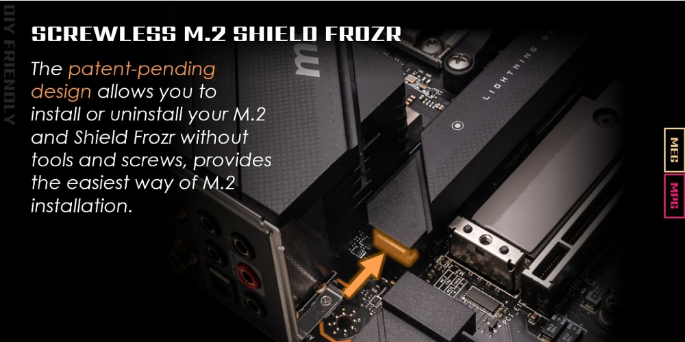 Ab Ryzen 7000: MSI mit schraubenloser M.2-SSD-Montage für manche X670- und B650-Mainboards