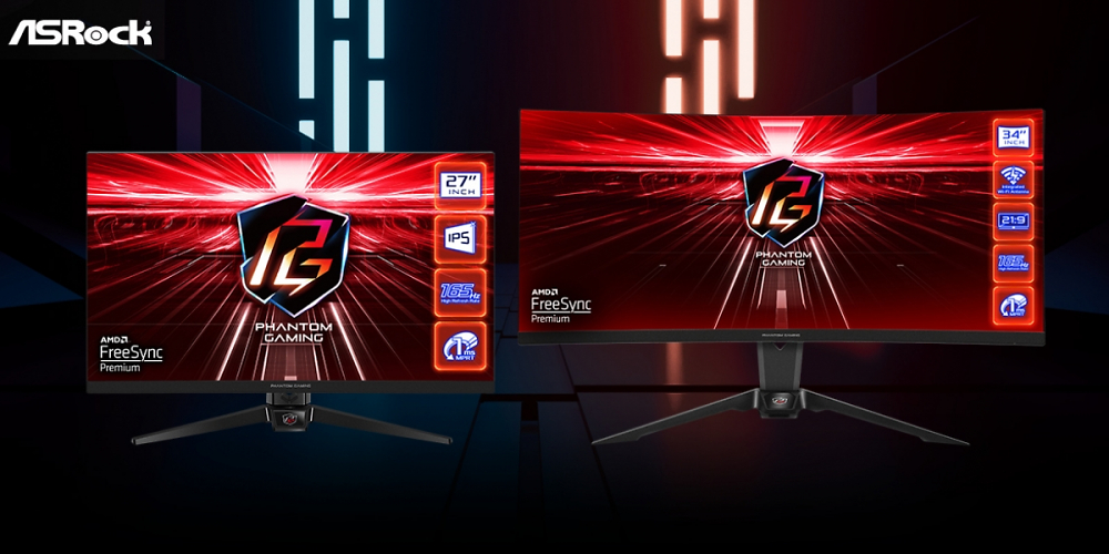&nbsp;Asrock stellt neue Gaming-Monitore aus seinem Phantom-Gaming-Line-up vor, ein WQHD-Modell mit Wi-Fi-Antenne und ein FHD-Modell ohne.