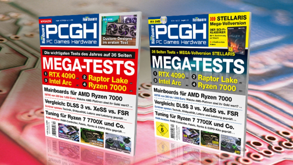 PCGH-Ausgabe 12/2022: RTX 4090, Intel Raptor Lake, Arc A700, Ryzen 7000, dazu DLSS 3.0 vs. XeSS vs. FSR 2.1, EXPO statt XMP im DDR5-Tuning, Zen-4-Mainboards sowie Gamepads und vieles mehr - auf DVD: Stellaris