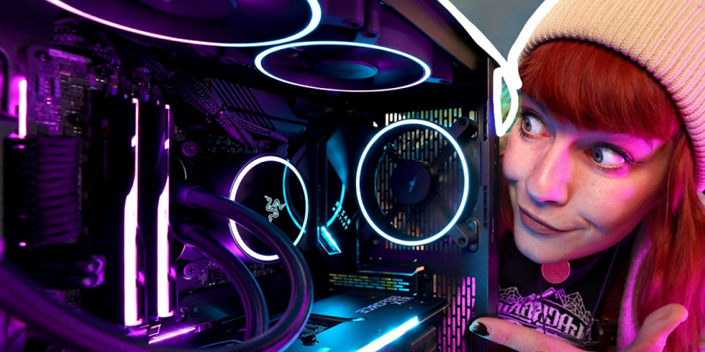 RGB-Dekadenz wird bei dem Mifcom Razer-PC groß geschrieben.