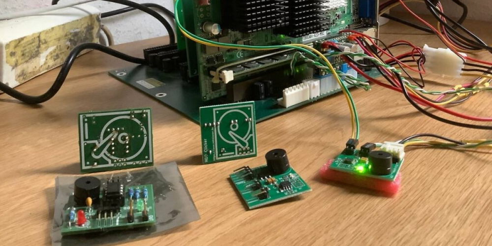 Mit dem HDD Clicker eines Retro-Computing-Enthusiasten bekommen Nutzer einer SSD das Klickgeräusch klassischer HDDs zurück. (3)