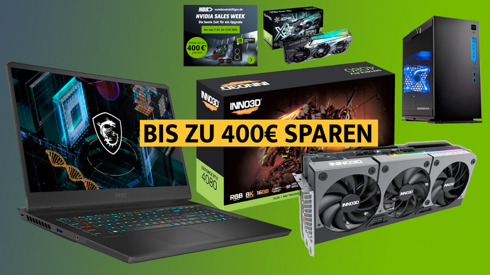 RTX 4080, RTX 3060, Gaming-Laptop, PC: Bis zu 400 Euro sparen in der Nvidia Sales Week bei NBB