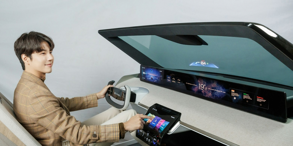 Displays für Autos von LG auf der CES 2023.