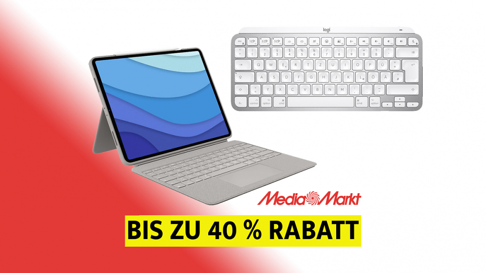 iPad & Mac: Bis zu 40 % Rabatt auf Logitech Tastatur MX und mehr Apple-Zubehör bei MediaMarkt
