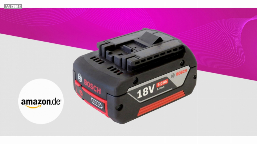 Nur noch ganz kurz: 48% Rabatt auf 18V-Akku Bosch Professional bei Amazon