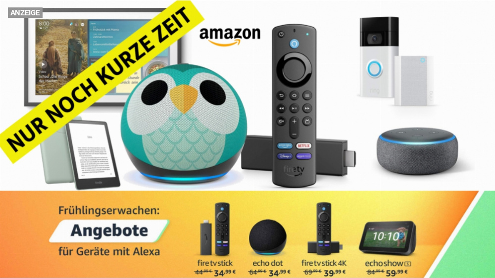 Verlängert! Amazon wirft Alexa weiter bis 54 % günstiger raus: Fire TV Stick 4K, Echo Dot/Show, Kindle, Ring, Blink uvm.