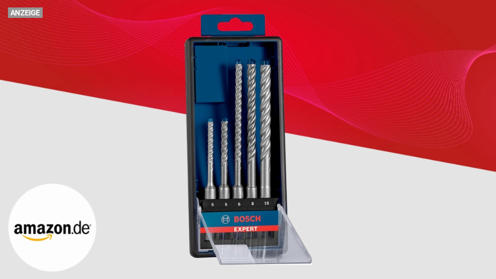 Nur heute: Amazon bietet Bohrer-Set SDS plus von Bosch Professional hammergünstig an