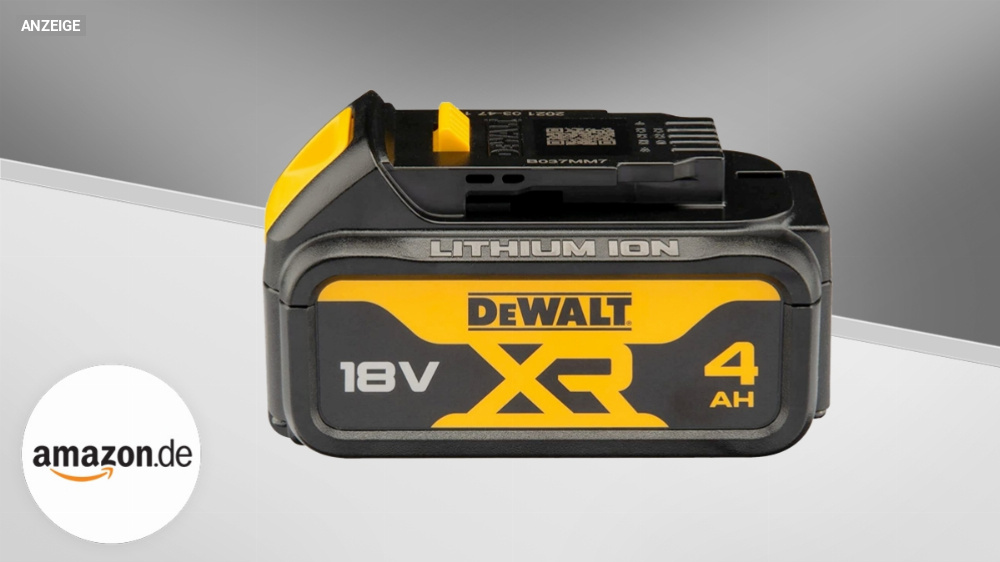 Für Profi-Werkzeug: DeWalt Akku 18V 4.0 Ah XR jetzt supergünstig