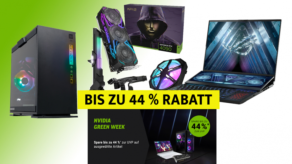 Geforce, PC & Gaming-Laptop mit bis zu 44 % Rabatt: Nvidia Green Week bei NBB