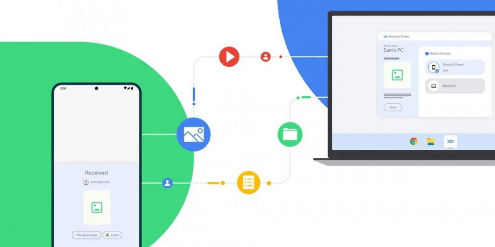 Google Nearby Share zwischen Android und Windows-PC