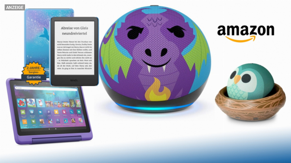 Amazon wirft Alexa für Kinder bis 37 % günstiger raus: Echo Dot Kids, Fire Tablet Kids, Kindle Kids - nur kurz
