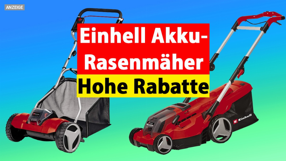 Einhell Akku-Rasenmäher ab 110 Euro: Bis zu 42 % Rabatt für kurze Zeit