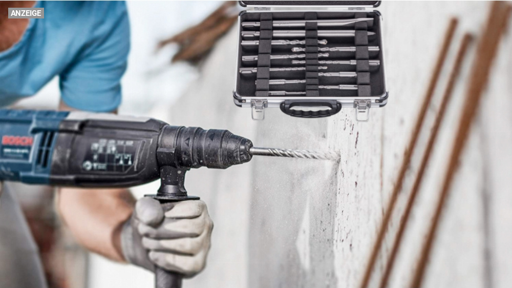 Kurz top-günstig: Hammerbohrer-Set SDS-Plus 11-teilig von Bosch Professional für Beton & Mauerwerk