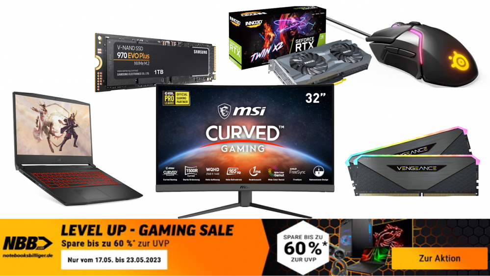 Bis 60 % auf SSD, Monitor, Grafikkarte, Laptop, RAM: Großer Gaming-Sale bei NBB