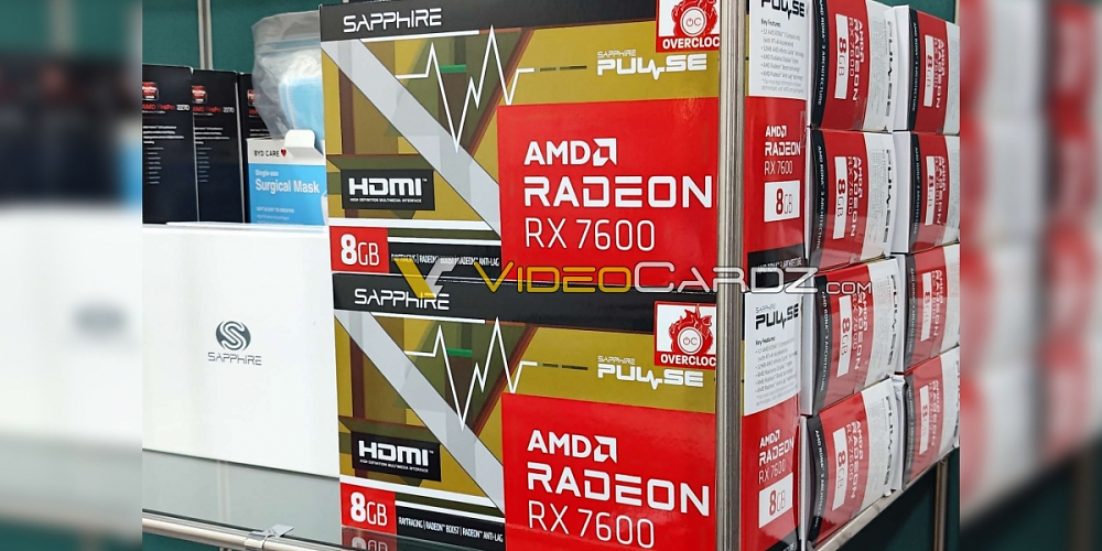 Ein Foto mit verpackten Sapphire-Pulse-Modellen der Radeon RX 7600 bei einem asiatischen Händler deuten auf einen baldigen Release der RDNA-3-GPU hin.
