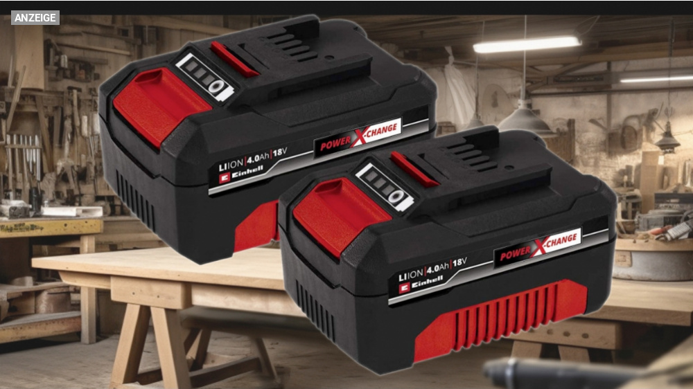 Megaseller noch günstiger: 2x 18V-Akku im Einhell-Twinpack jetzt mit 54 % Amazon-Rabatt