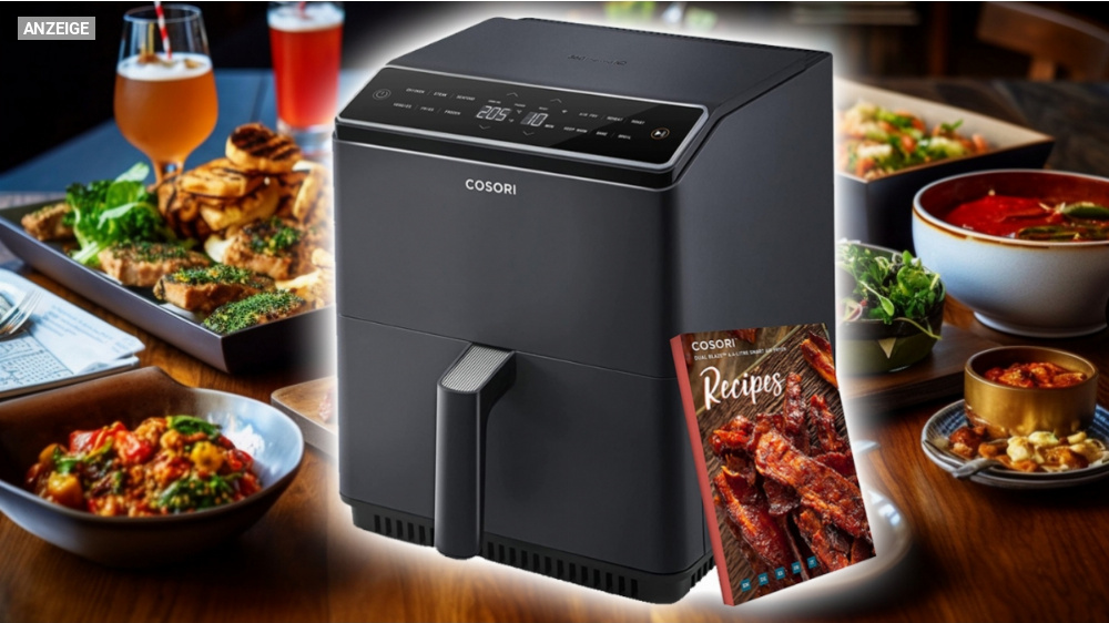 Diesen Preis schlägt niemand: Heißluftfritteuse Cosori Dual Blaze CAF-P583S bei Amazon jetzt besonders günstig