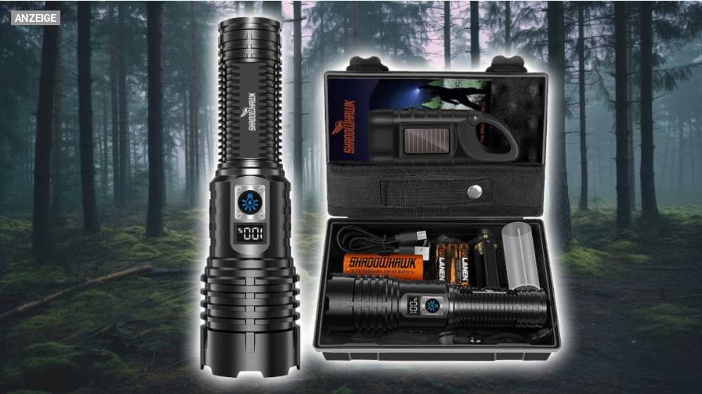 Der beste Taschenlampen-Deal bei Amazon? 32 % Rabatt, Top-Bewertungen und starke Ausstattung bei Shadowhawk DE-S1695
