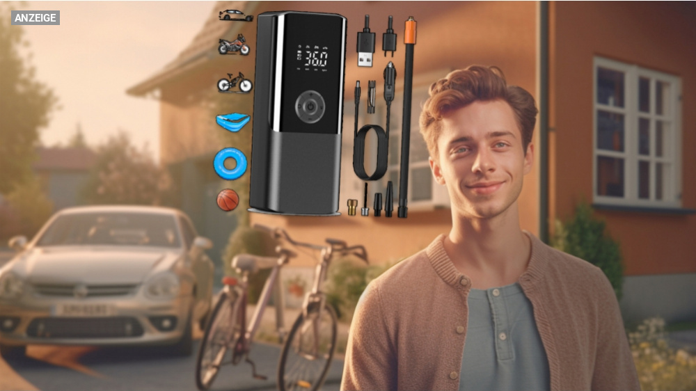 Brandneu und schon Topseller: Diese elektrische Luftpumpe für Auto, Fahrrad & Co. wollen gerade alle - jetzt mit 15 % Rabatt