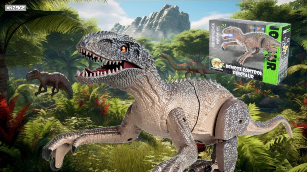Kein Witz: Dieser ferngesteuerte Dinosaurier ist Spielzeug-Bestseller und mit Gutschein bei Amazon kurz 30 % günstiger