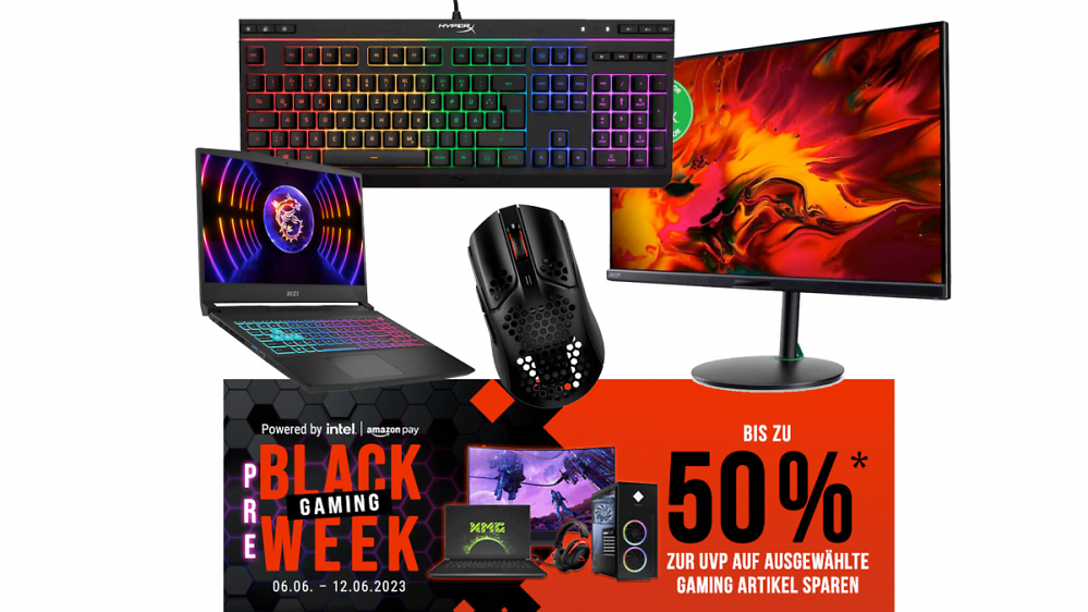 Gaming-Monitor, Laptop RTX 4070, Maus & Co. mit bis 50 % Rabatt: Gaming Pre Black Week bei NBB