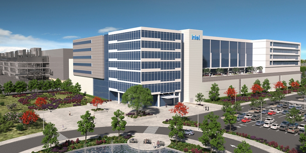 Rendering der künftigen Intel-Anlage in Magdeburg