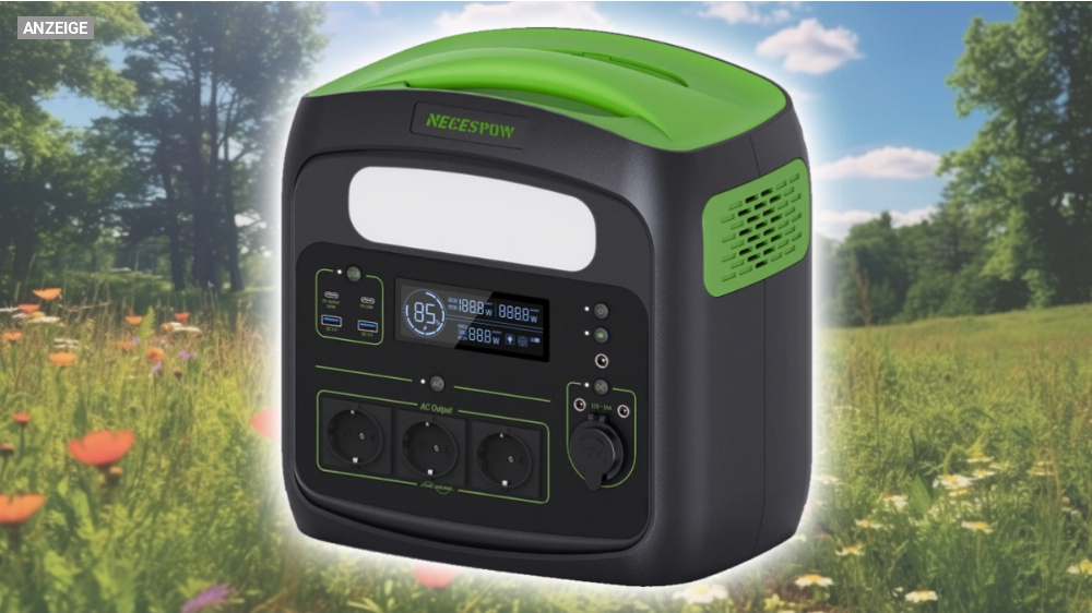 Preis fast halbiert: Tragbare Powerstation & Solargenerator Necespow N7576 mit 576 Wh im Angebot