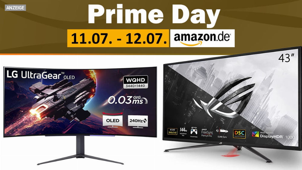 Angebot sinkt! Gaming-Monitor günstig wie nie: 170 Hz für 110 €, WQHD 144 Hz für 160 €, 240 Hz OLED | Amazon Prime Day 2023