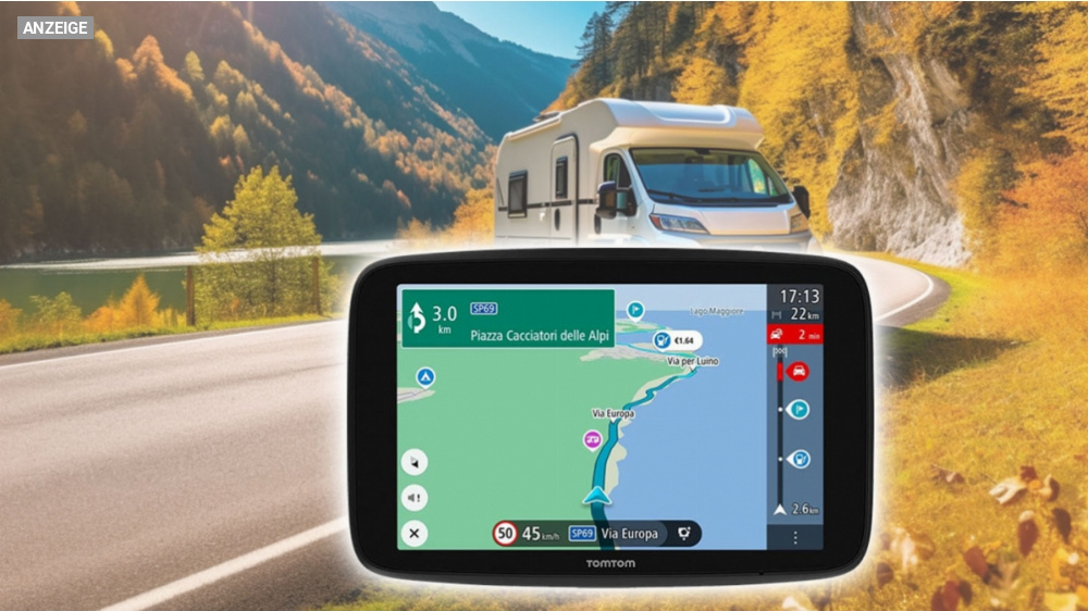 Tomtom Go Camper Max günstig wie nie zuvor: Entspannte Fahrt mit PKW, Wohnmobil und Wohnwagen