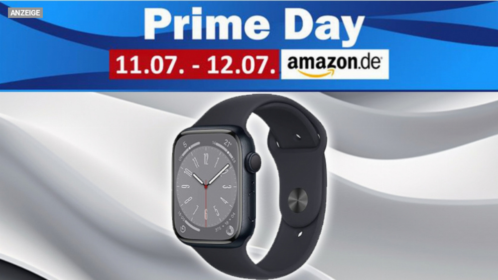 Prime Day Preishammer mit fast 100 Euro Rabatt: Apple Watch Series 8 Smartwatch jetzt für kurze Zeit günstig kaufen