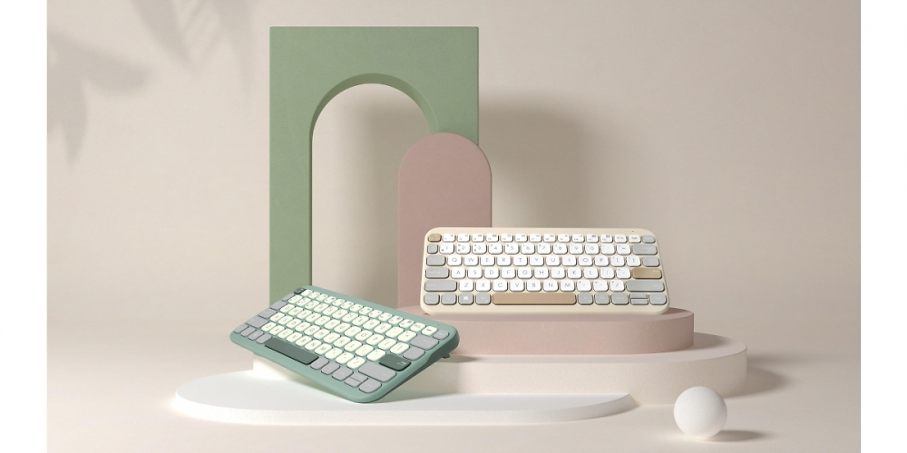 Asus: Marshmallow-Keyboard KW100 in den Farben Hafermilch und Grüner Tee