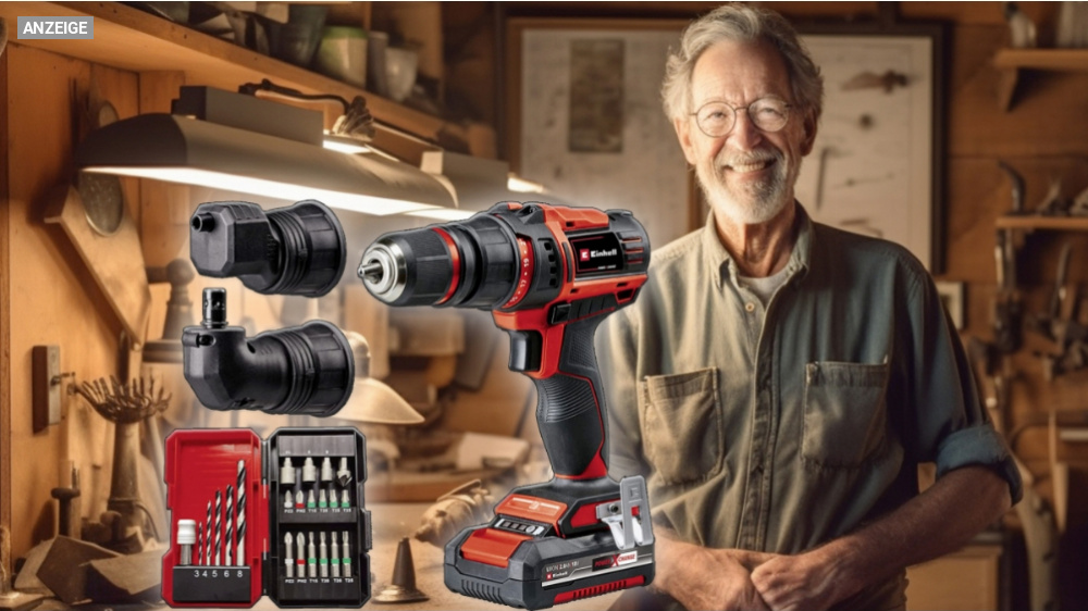 Nur kurz! Einhell 18V-Akkuschrauber im Set mit Akku & Zubehör mit Rabatt-Coupon günstiger