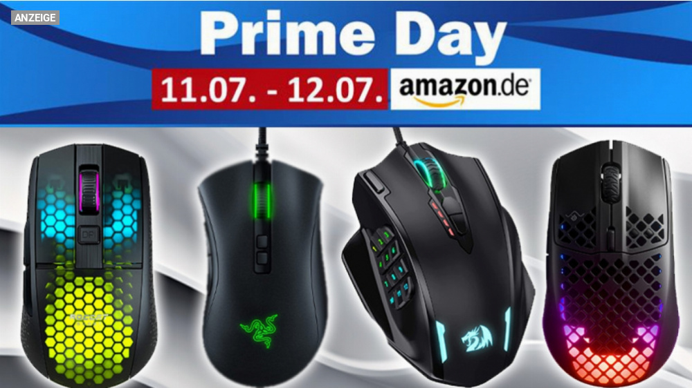 Letzte Chance: Nur noch heute Gaming Mäuse mit über 100 Euro Mega-Rabatt im Prime Day Angebot