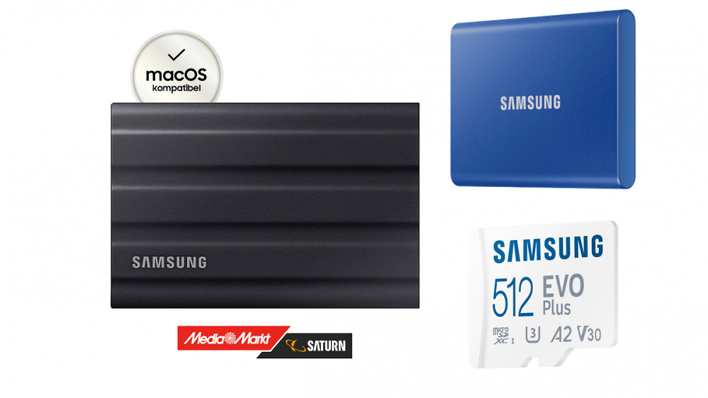 SSD günstig wie nie: Samsung T7 Shield 1 TB und weitere Speichermedien bei Saturn zu Aktionspreisen