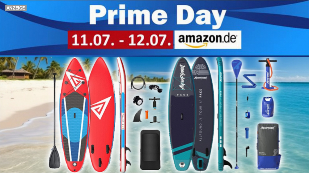 SUP-er Prime Day Angebote, aber nur noch heute! Stand-Up-Paddles um bis zu 200 Euro radikal reduziert