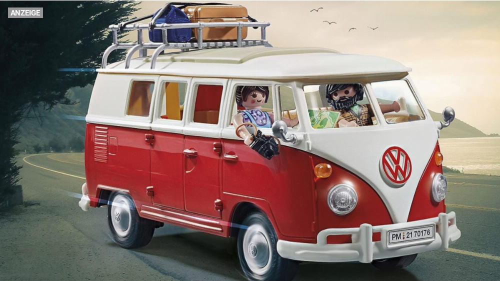 Niedrigster Preis für Kult-Auto: Playmobil VW T1 Camping Bus über 40 % reduziert kaufen