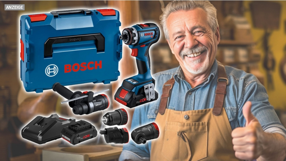 Aufgepasst, Profis! Starker Bosch Akku-Schrauber mit FlexiClick im Set über 400 Euro reduziert