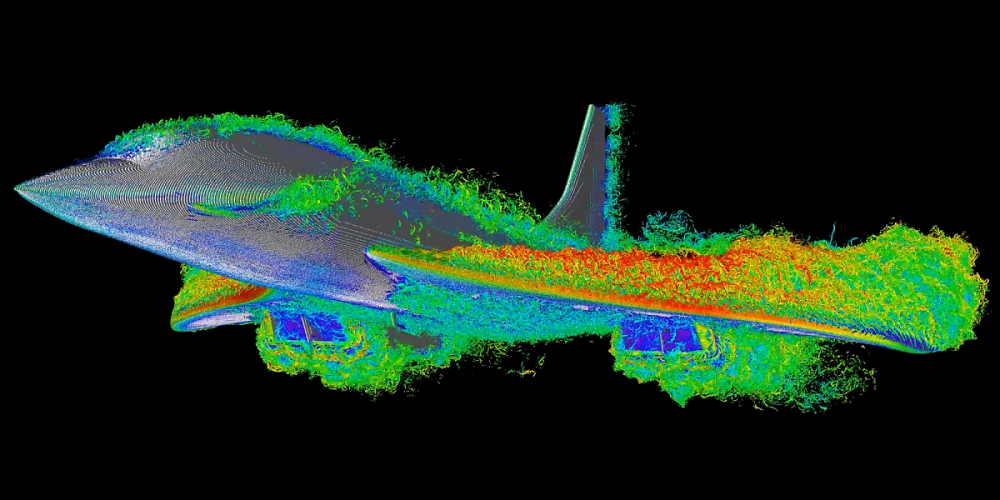 Innerhalb von nur 33 Stunden wurde eine 40 Milliarden Zellen schwere CFD-Simulation einer Concorde-Landung geschaffen.