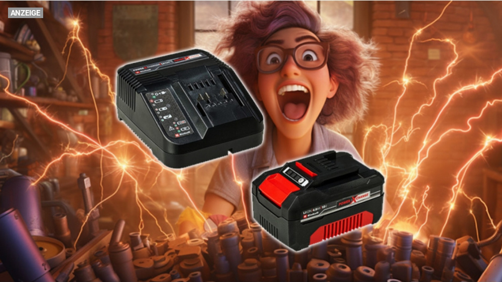 Volle Ladung, kleiner Preis: 70 % Mega-Rabatt auf das Bestseller Original Einhell Starter Kit 4,0 Ah Akku und Ladegerät