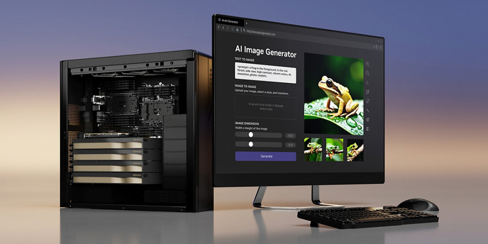 Nvidia RTX Workstation mit bis zu vier Nvidia RTX 6000 und 192 GiByte Grafikspeicher