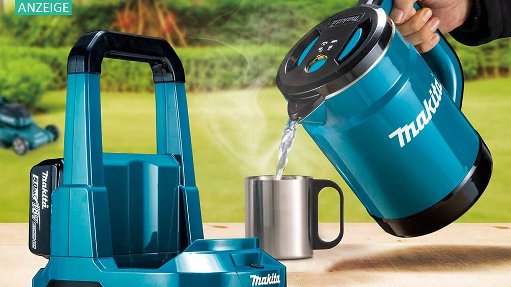 Makita macht's möglich: Jederzeit Tee auf der Baustelle mit Akku-Wasserkocher für 18V-Akkus