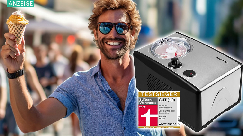 Stiftung Warentest Testsieger wieder lieferbar: Gutschein versüßt Angebot für Medion Eismaschine