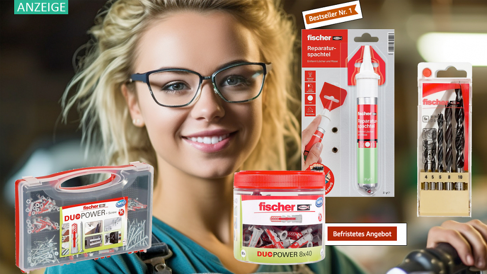 Jetzt schnell zuschlagen! Fischer Schrauben & Dübel bei Amazon teilweise zum halben Preis - nur kurz
