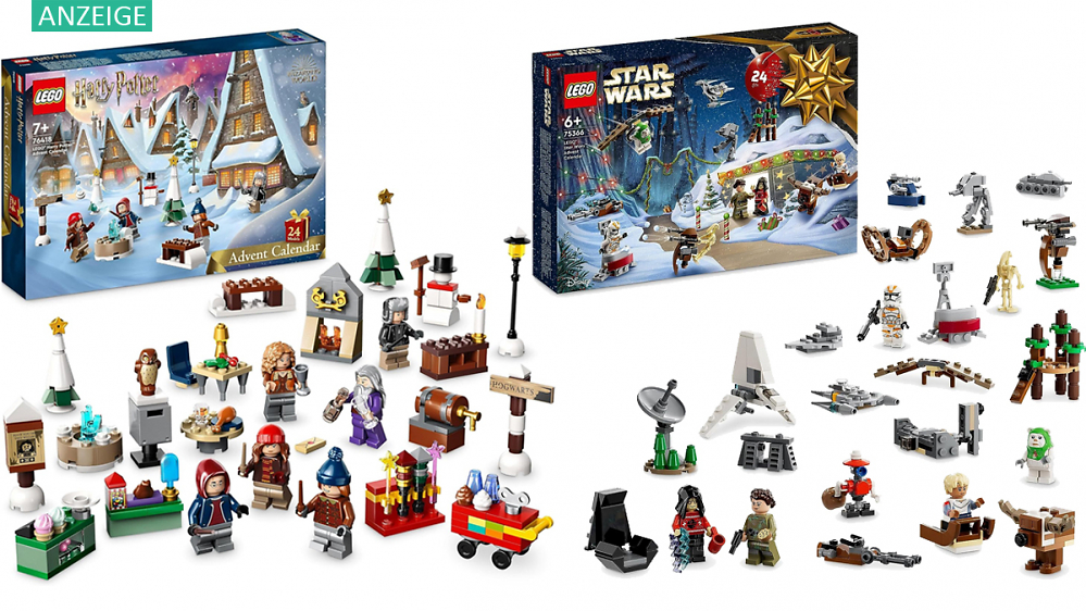 Reduzierte Lego Adventskalender 2023 im Vergleich: Star Wars vs. Harry Potter (Set 75366 & 76418)