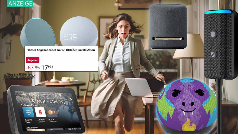 Amazon haut Alexa bis 17.10. bis 67 % günstiger raus: Echo Dot (Kids), Show, Pop & Auto uvm.