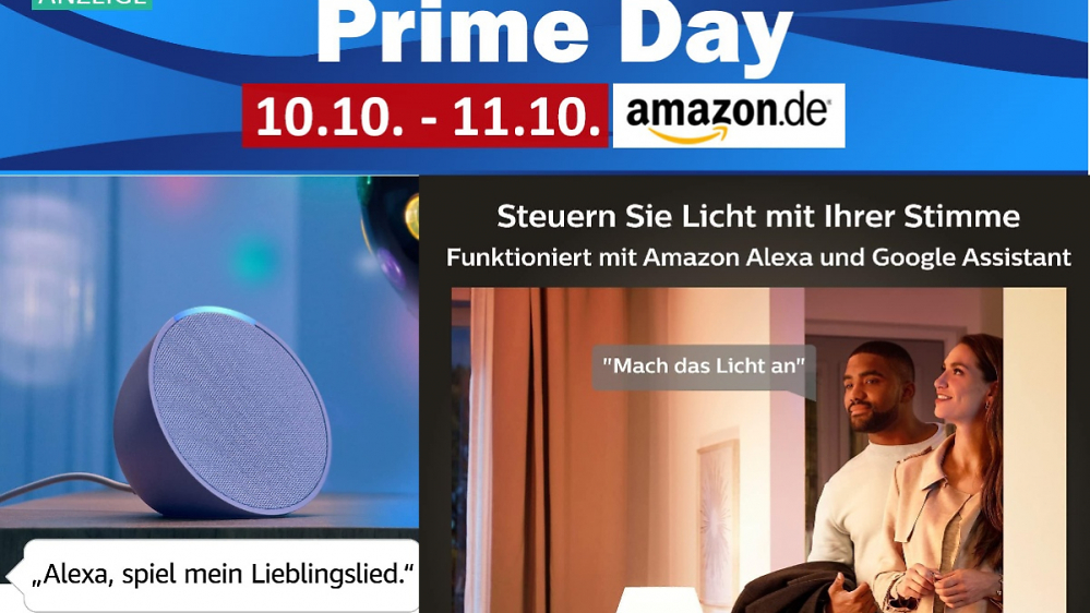 Zum Finale am Prime Day: Amazon haut Echo mit Philips Hue zum Knallerpreis raus